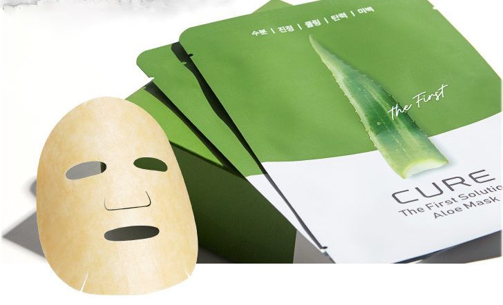Маска для лица с алоэ CURE+ The First Solution Aloe Mask Pack 4